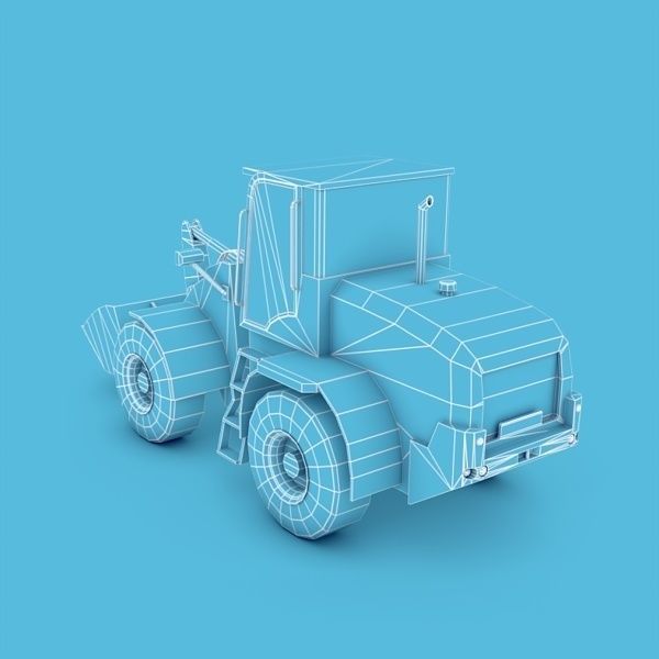 Wheel Loader Low-poly 3D model_6