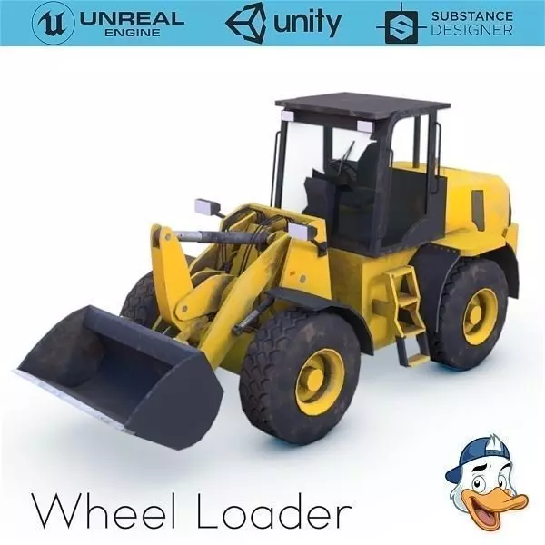 Wheel Loader Low-poly 3D model_0