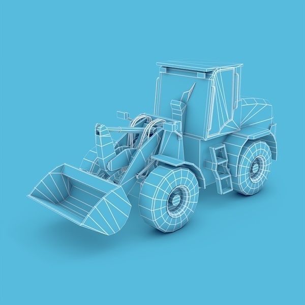 Wheel Loader Low-poly 3D model_2
