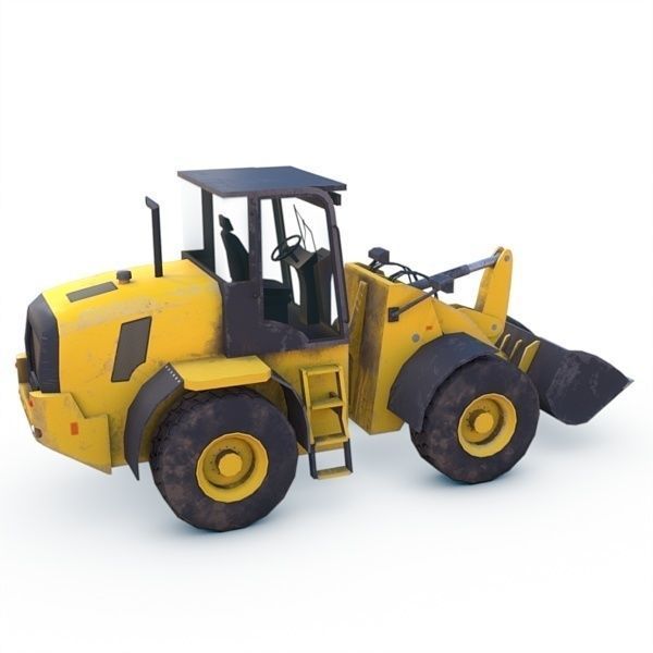 Wheel Loader Low-poly 3D model_9