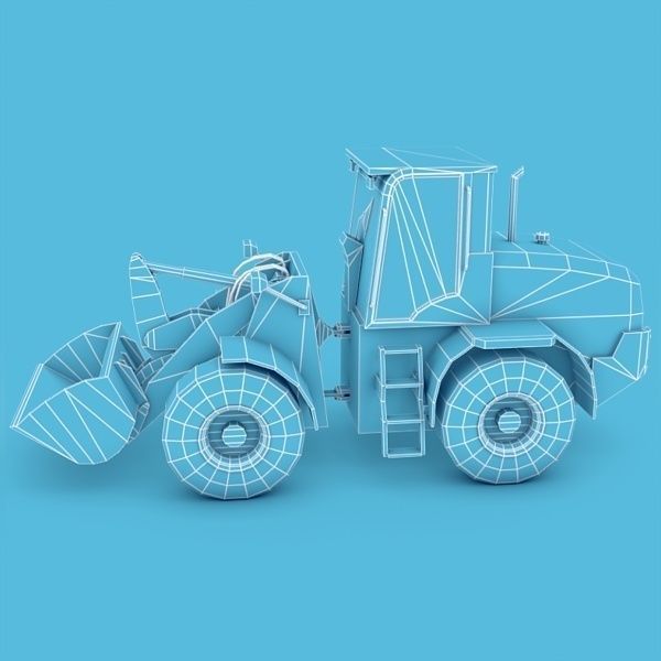 Wheel Loader Low-poly 3D model_4