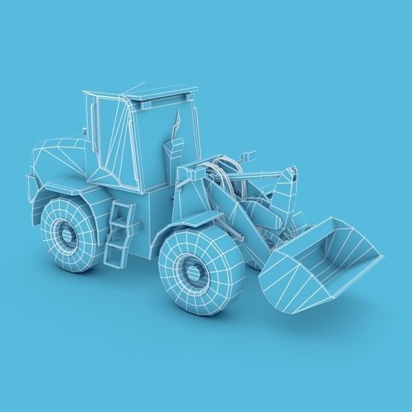 Wheel Loader Low-poly 3D model_12