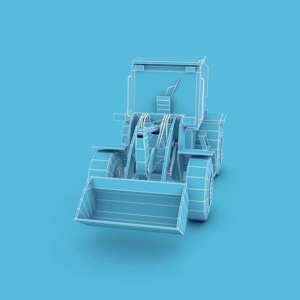 Wheel Loader Low-poly 3D model_14