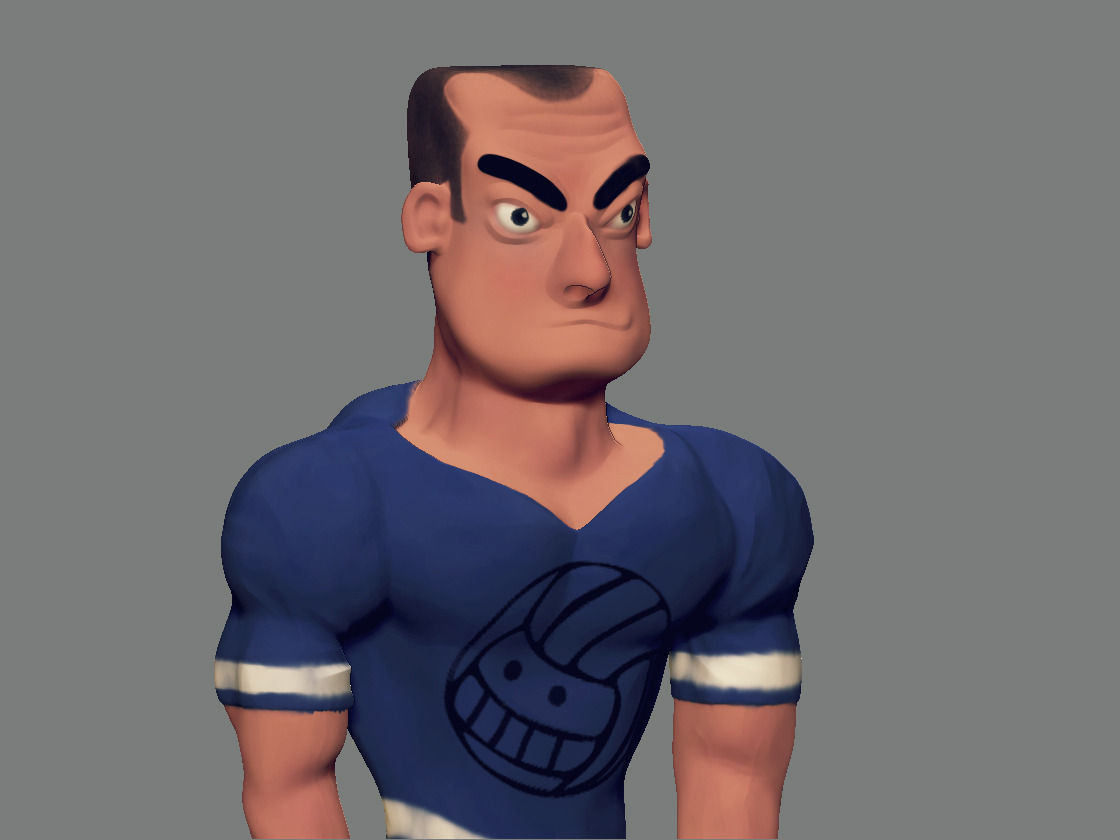 Muscle man Low-poly 3D model_1