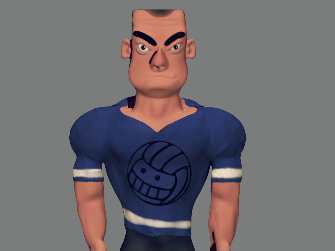 Muscle man Low-poly 3D model_2