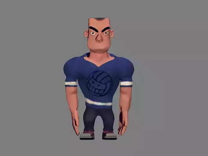 Muscle man Low-poly 3D model