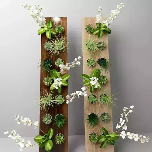 Flowers in wood 3D model