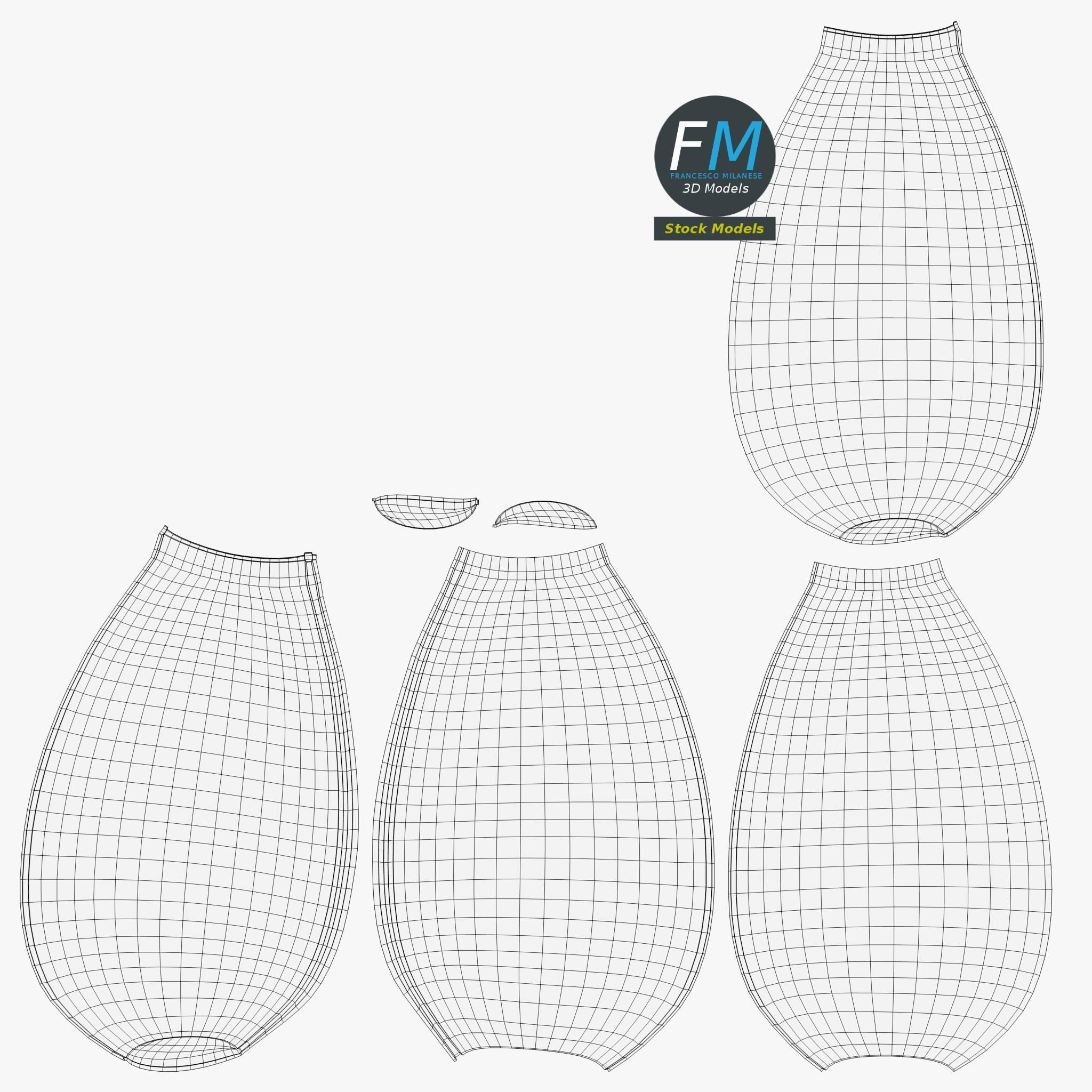 Cruet glass bottle with chain 3D model_11