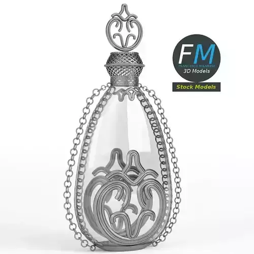 Cruet glass bottle with chain