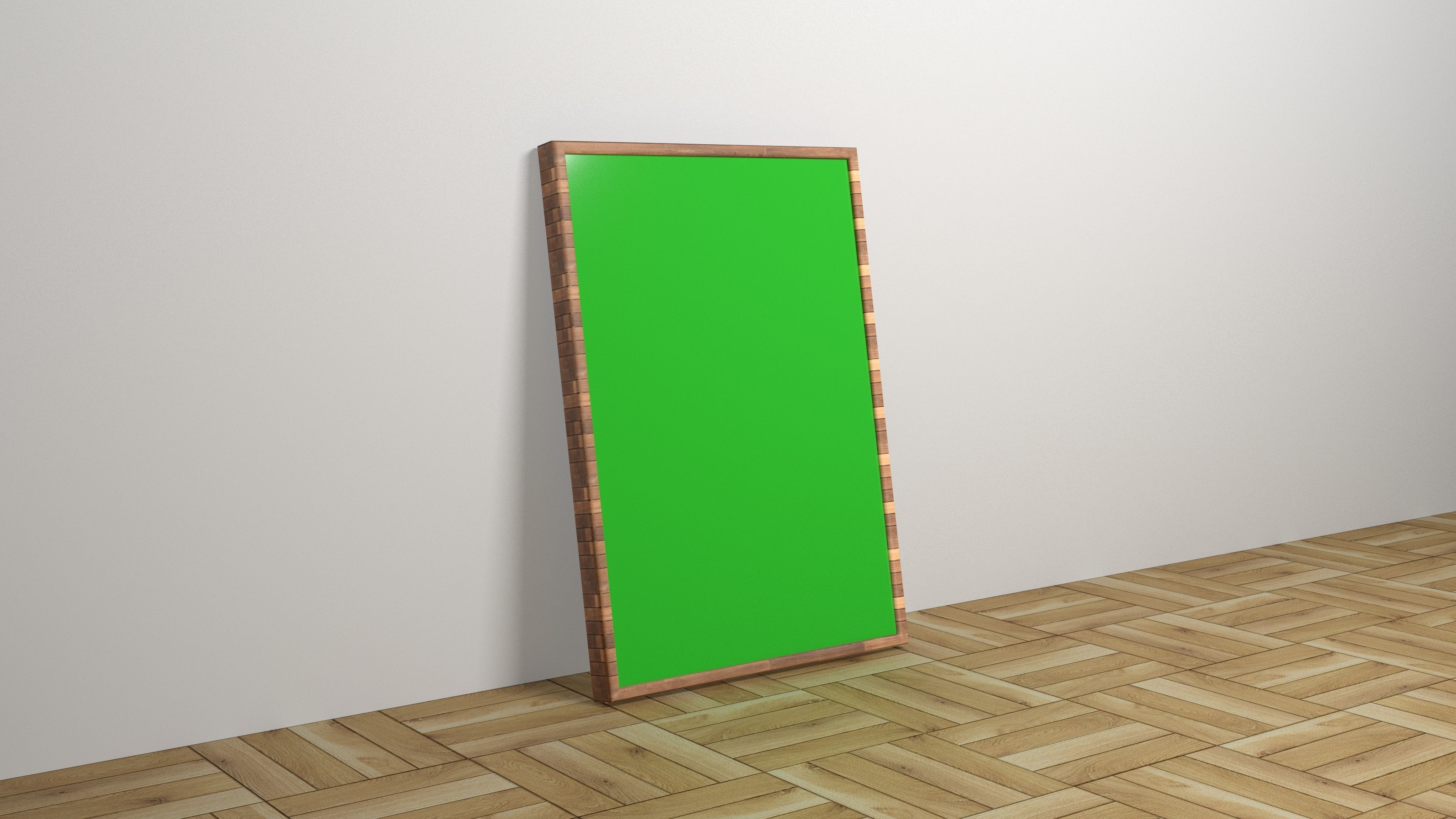 3D poster mock-up and photoshop file Free low-poly 3D model_1