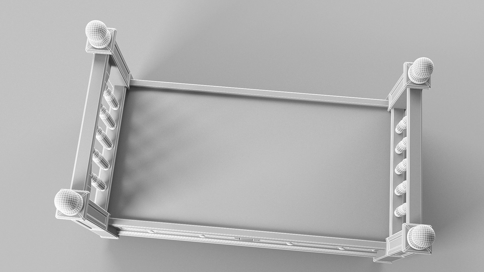 Vintage bed Low-poly 3D model_13