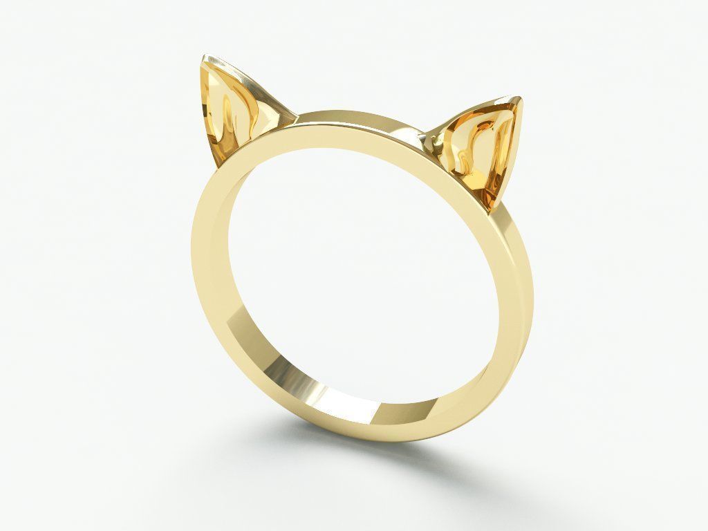 Ringmodel143-Cat Ears Ring 3D print model_4