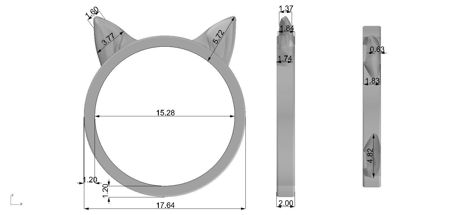 Ringmodel143-Cat Ears Ring 3D print model_3