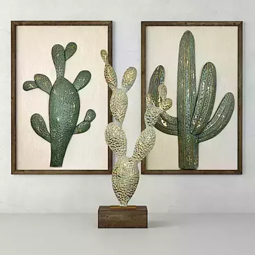 Metal Cactus Sculptures