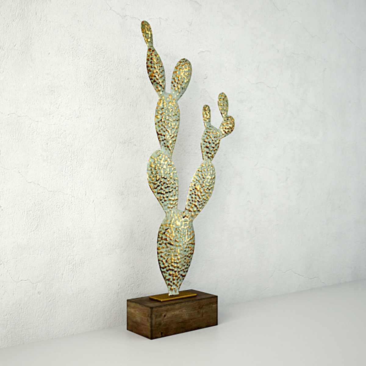 Metal Cactus Sculptures 3D model_1