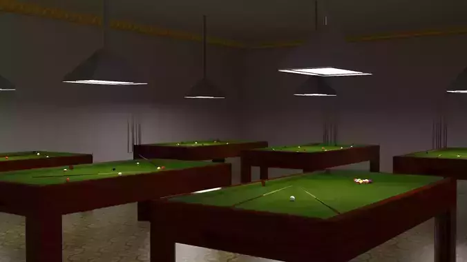 8BallPool Table with Ball Textures Free low-poly 3D model