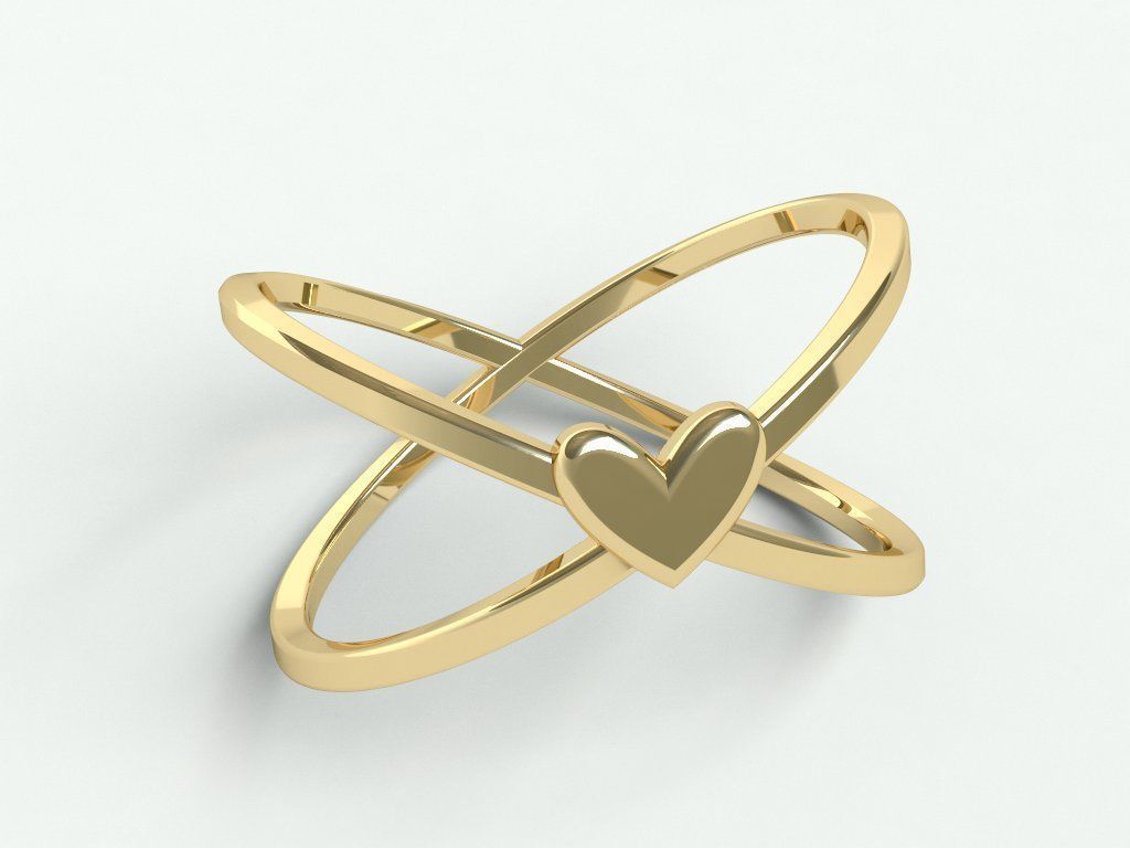 Ringmodel144- Heart ring 3D print model_8