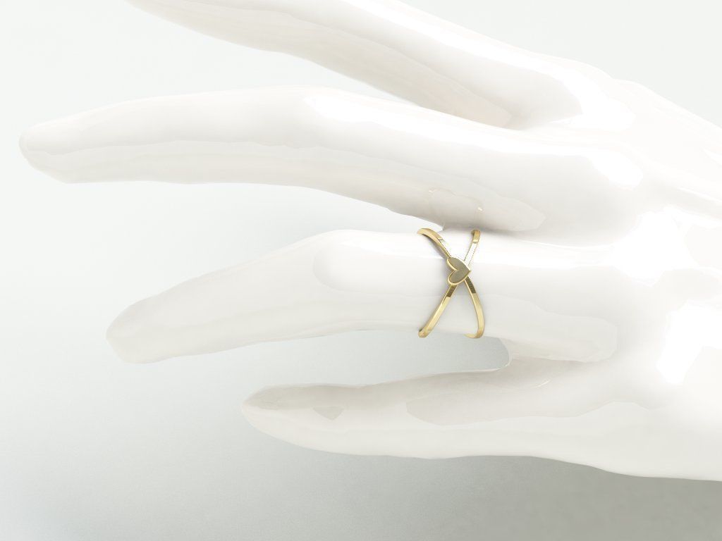 Ringmodel144- Heart ring 3D print model_1