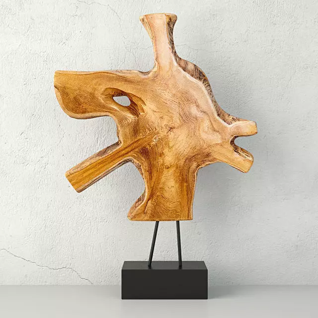 Teak Decorative Figure by ZARA HOME 3D model_0