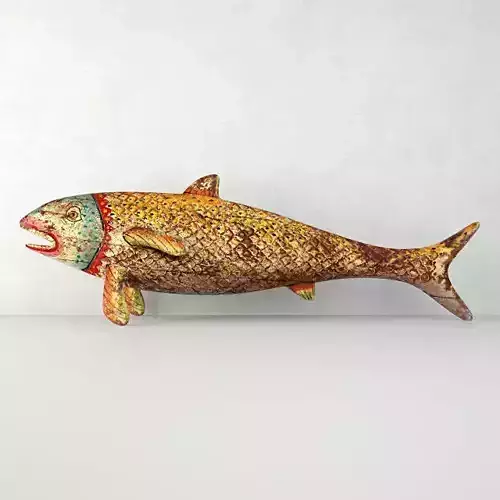 Vintage Painted Wood Fish 4