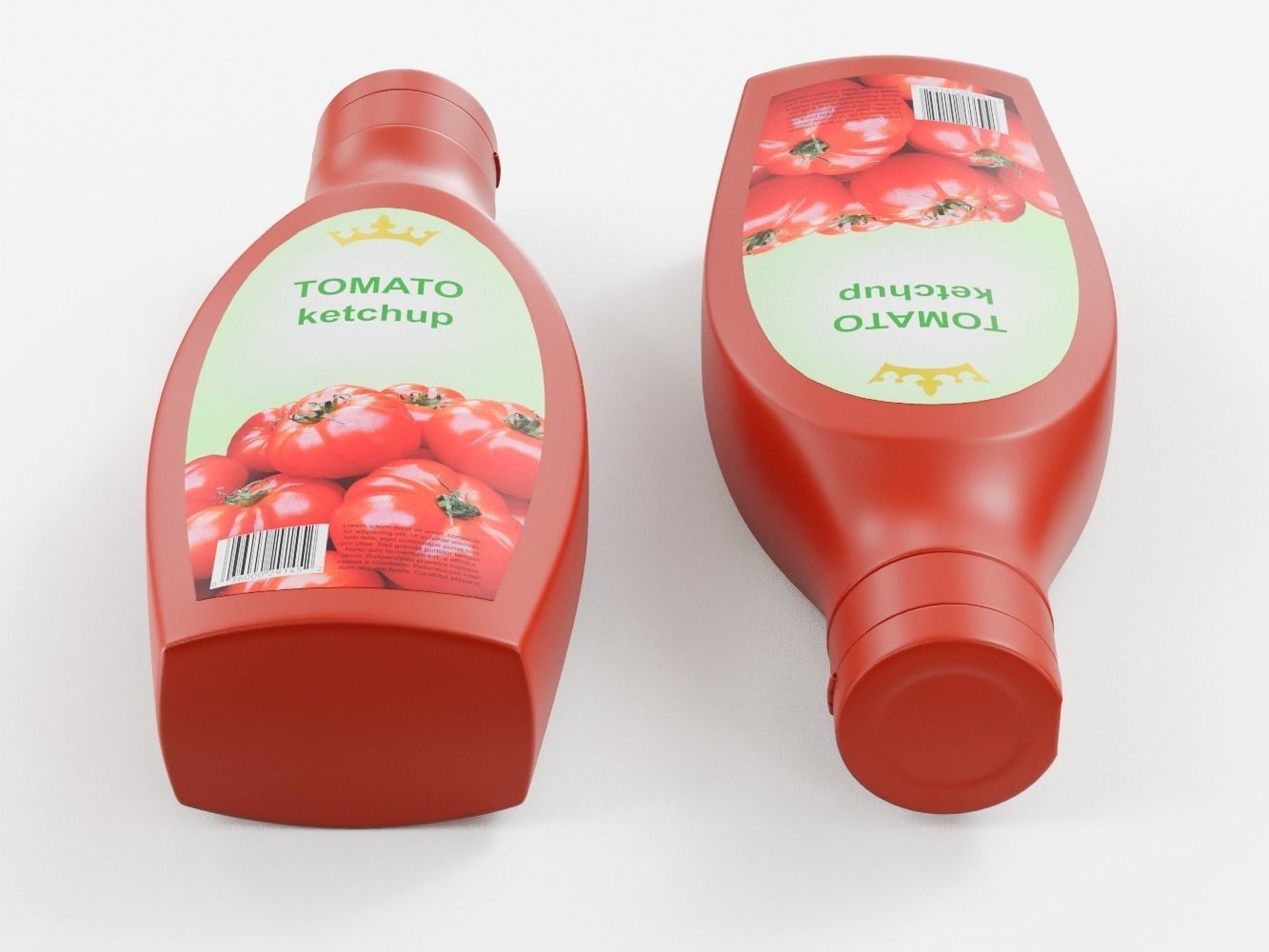 Tomato Ketchup Bottle 3D model_3