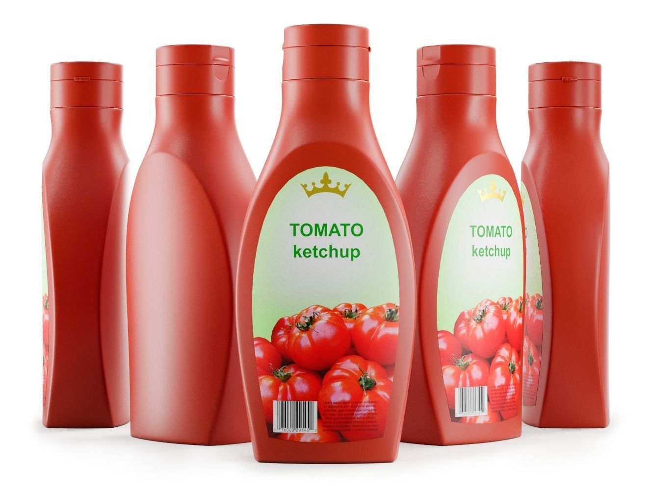 Tomato Ketchup Bottle 3D model_0