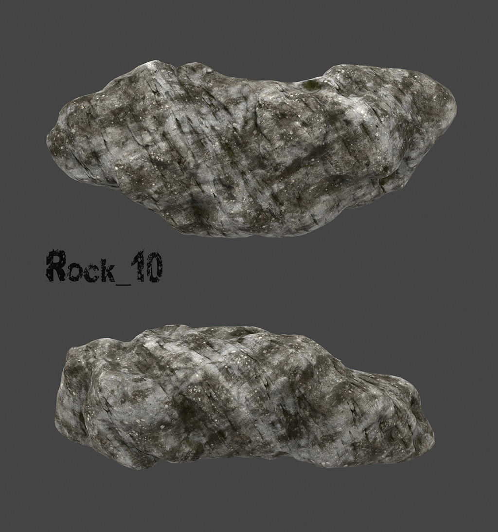 old forest rocks Low-poly 3D model_10