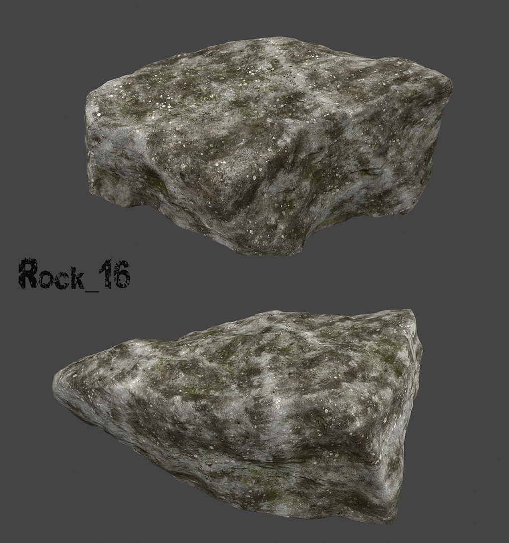 old forest rocks Low-poly 3D model_16