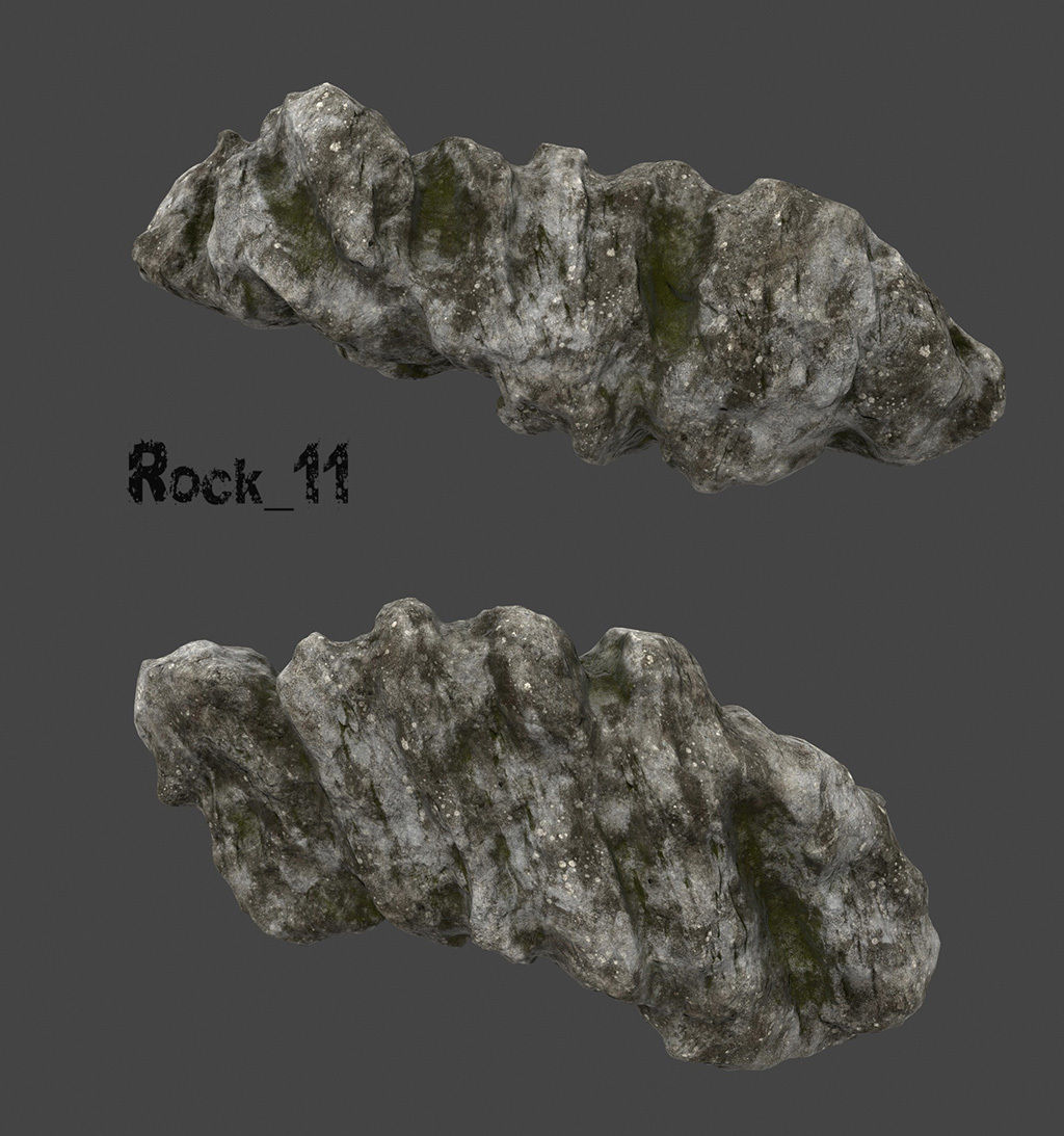 old forest rocks Low-poly 3D model_11