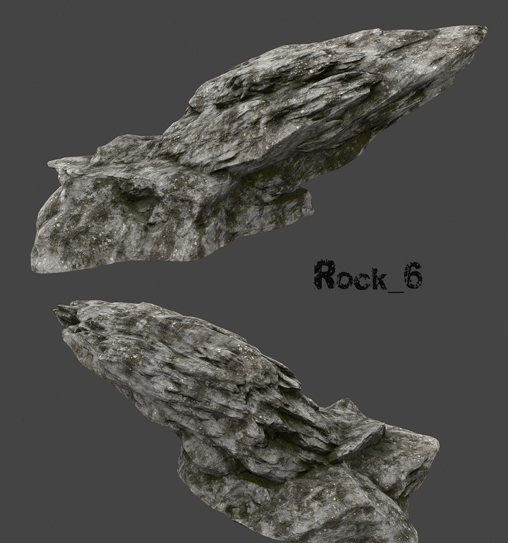 old forest rocks Low-poly 3D model_6
