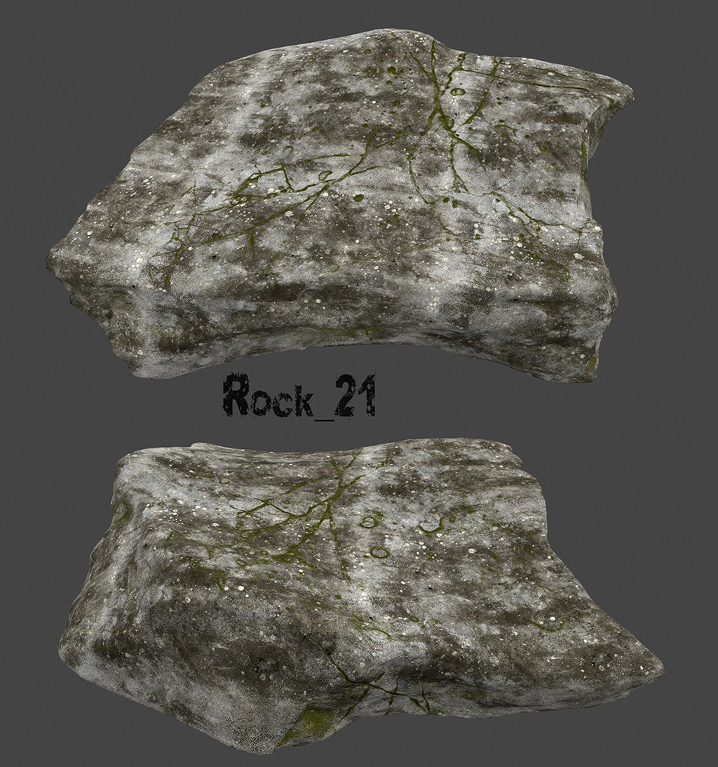 old forest rocks Low-poly 3D model_21