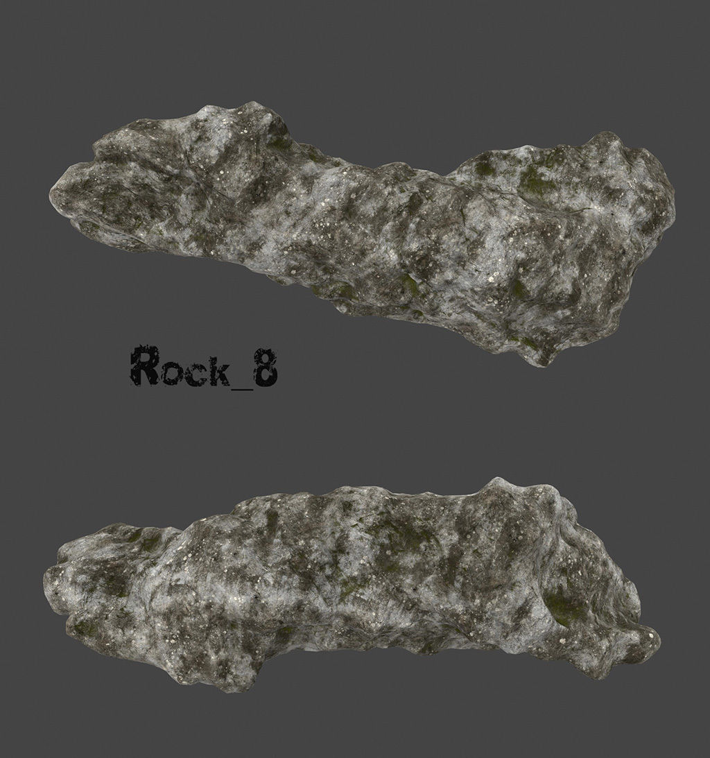 old forest rocks Low-poly 3D model_8