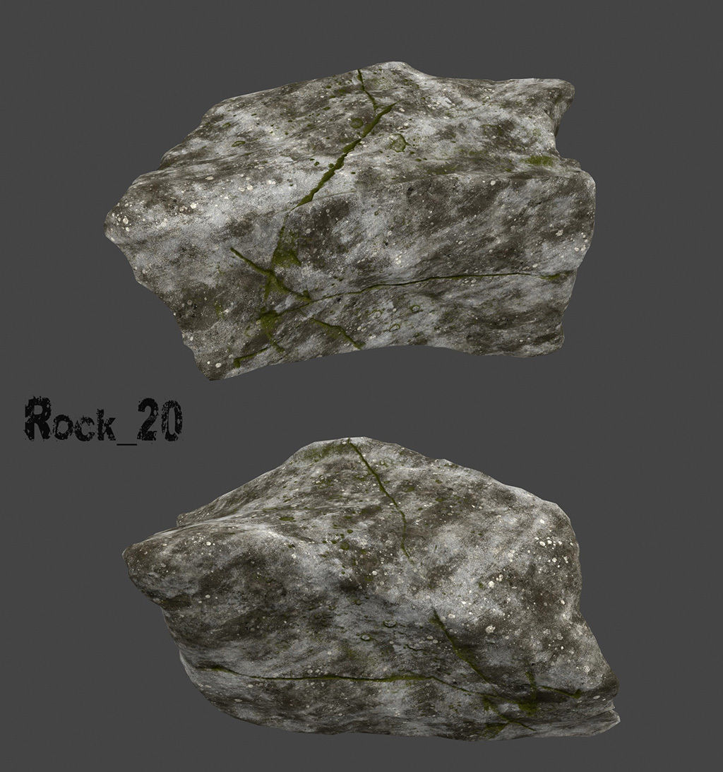 old forest rocks Low-poly 3D model_20