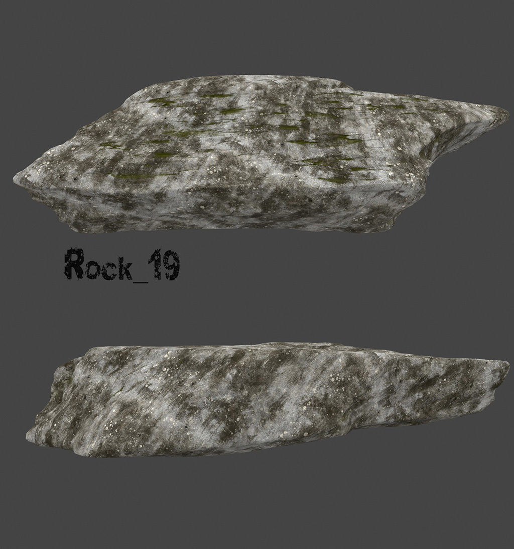 old forest rocks Low-poly 3D model_19