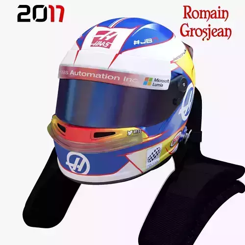Grosjean helmet 2017