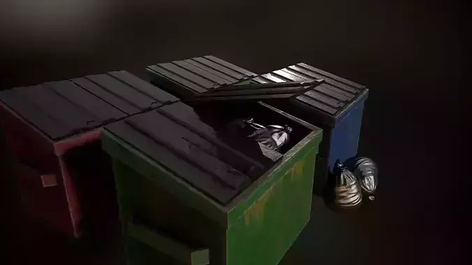 city trash cans and trash bags