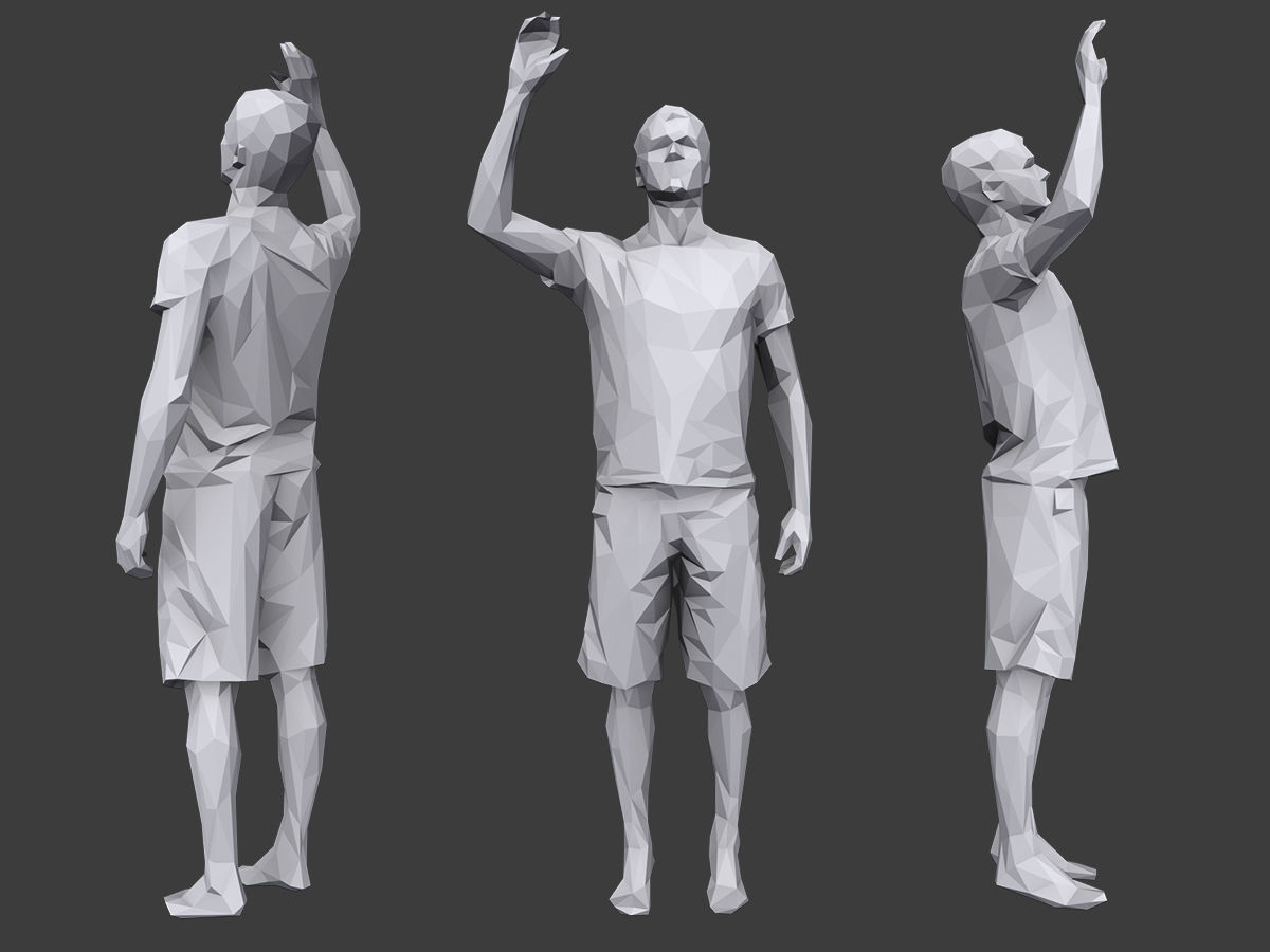 Lowpoly People Vacation Pack Low-poly 3D model_11