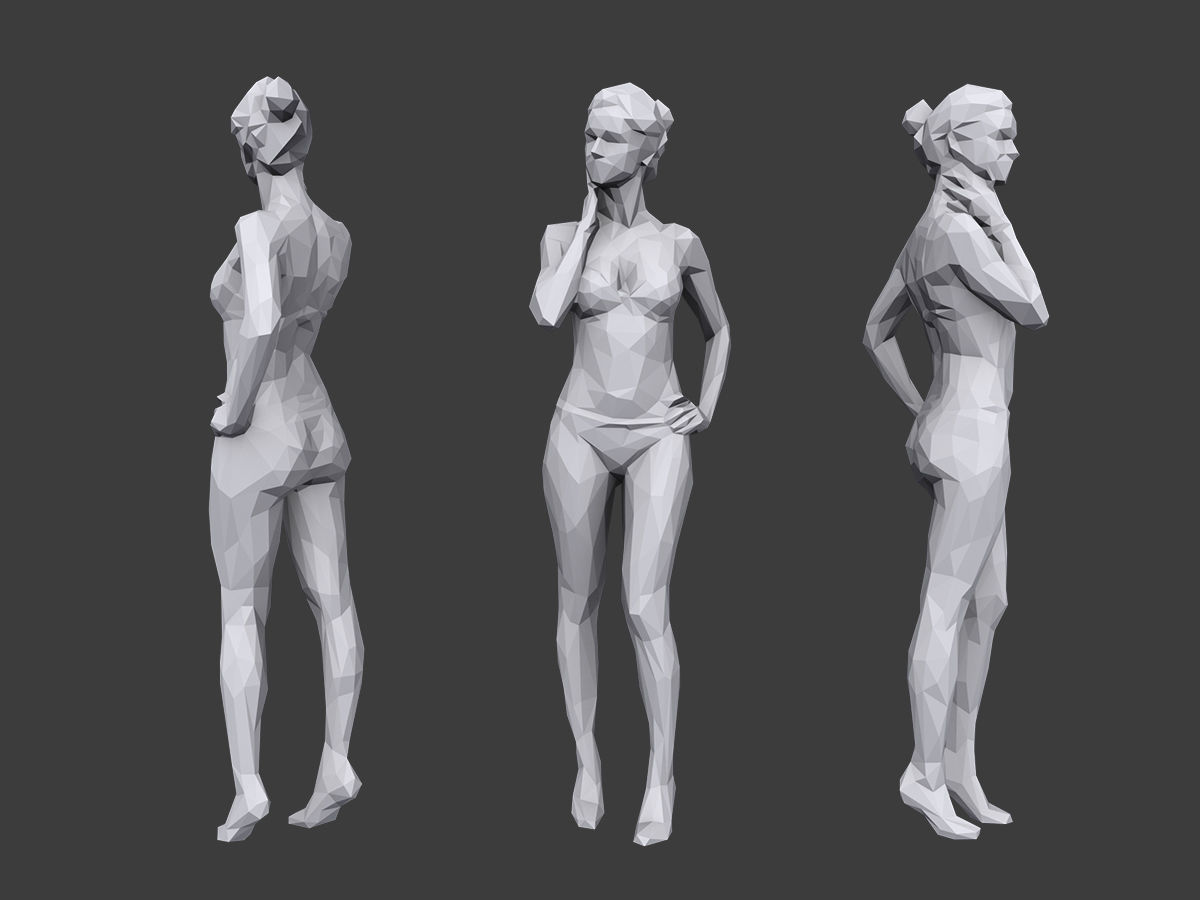 Lowpoly People Vacation Pack Low-poly 3D model_4