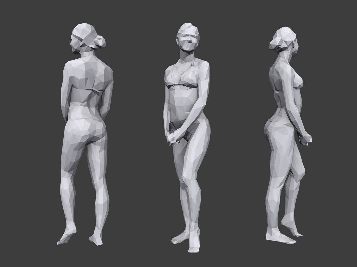 Lowpoly People Vacation Pack Low-poly 3D model_6