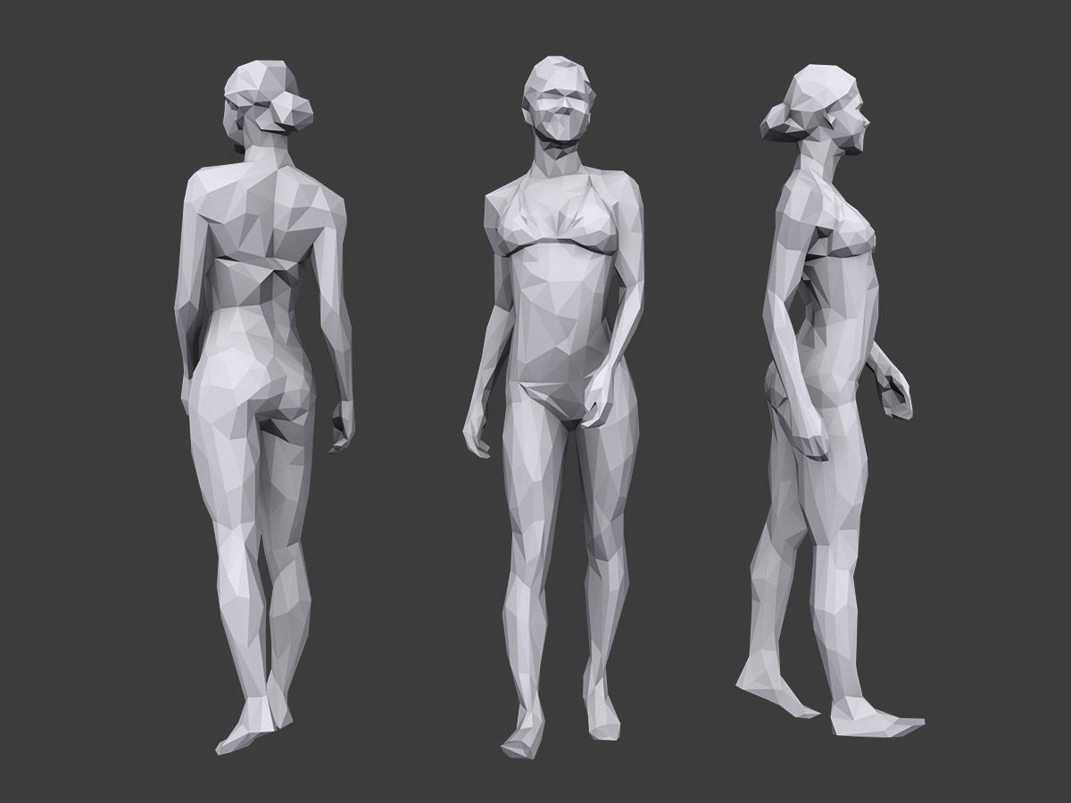 Lowpoly People Vacation Pack Low-poly 3D model_10