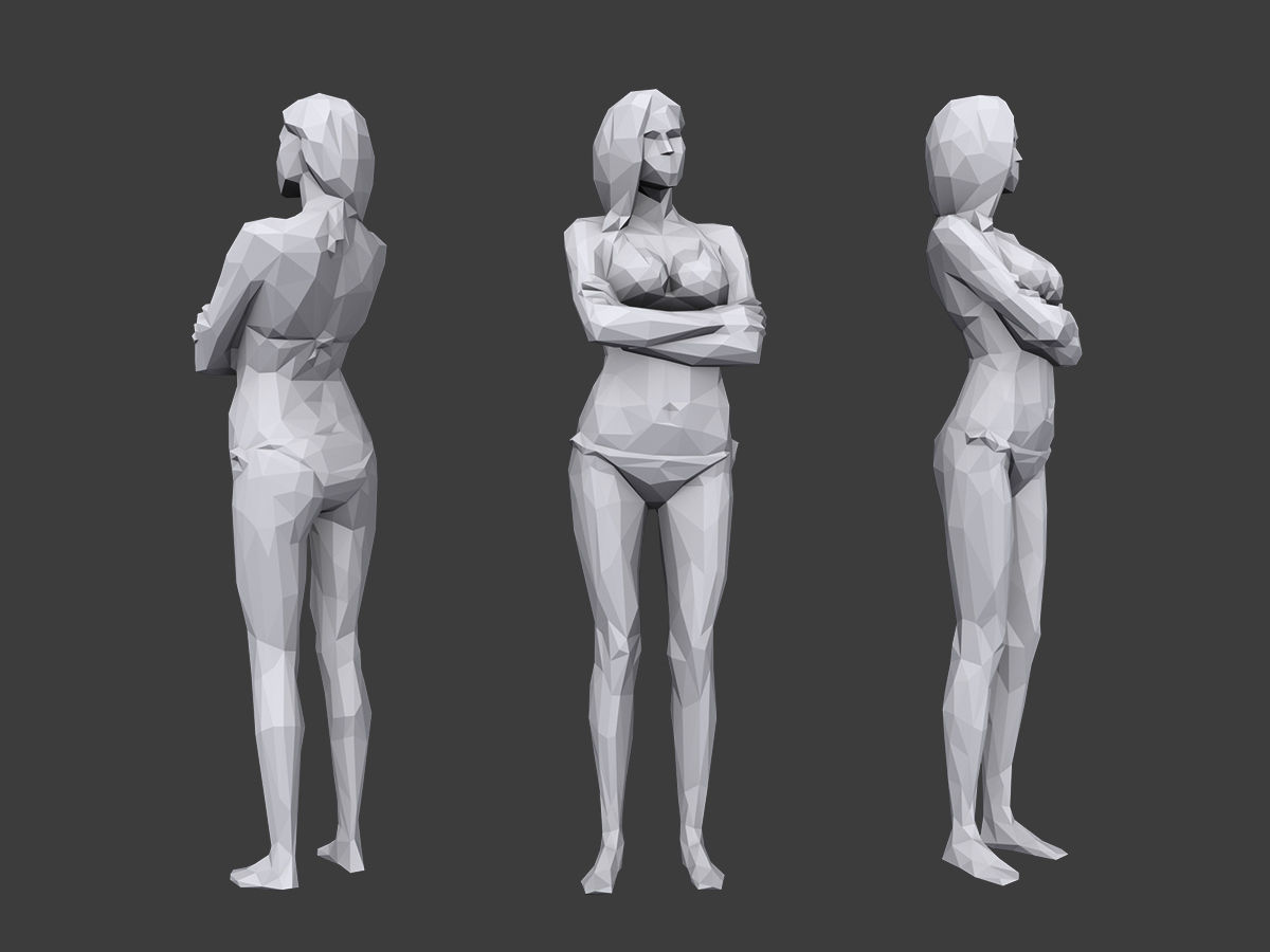 Lowpoly People Vacation Pack Low-poly 3D model_8