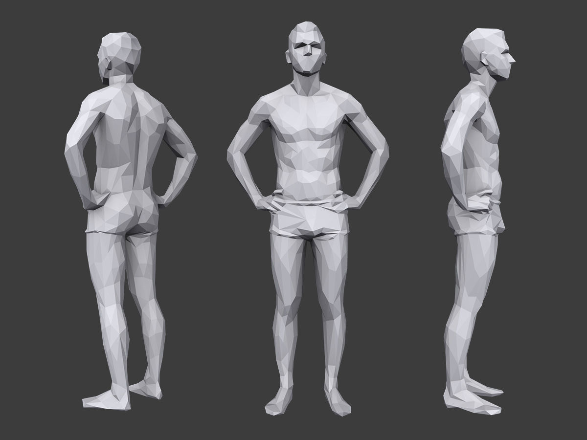 Lowpoly People Vacation Pack Low-poly 3D model_5