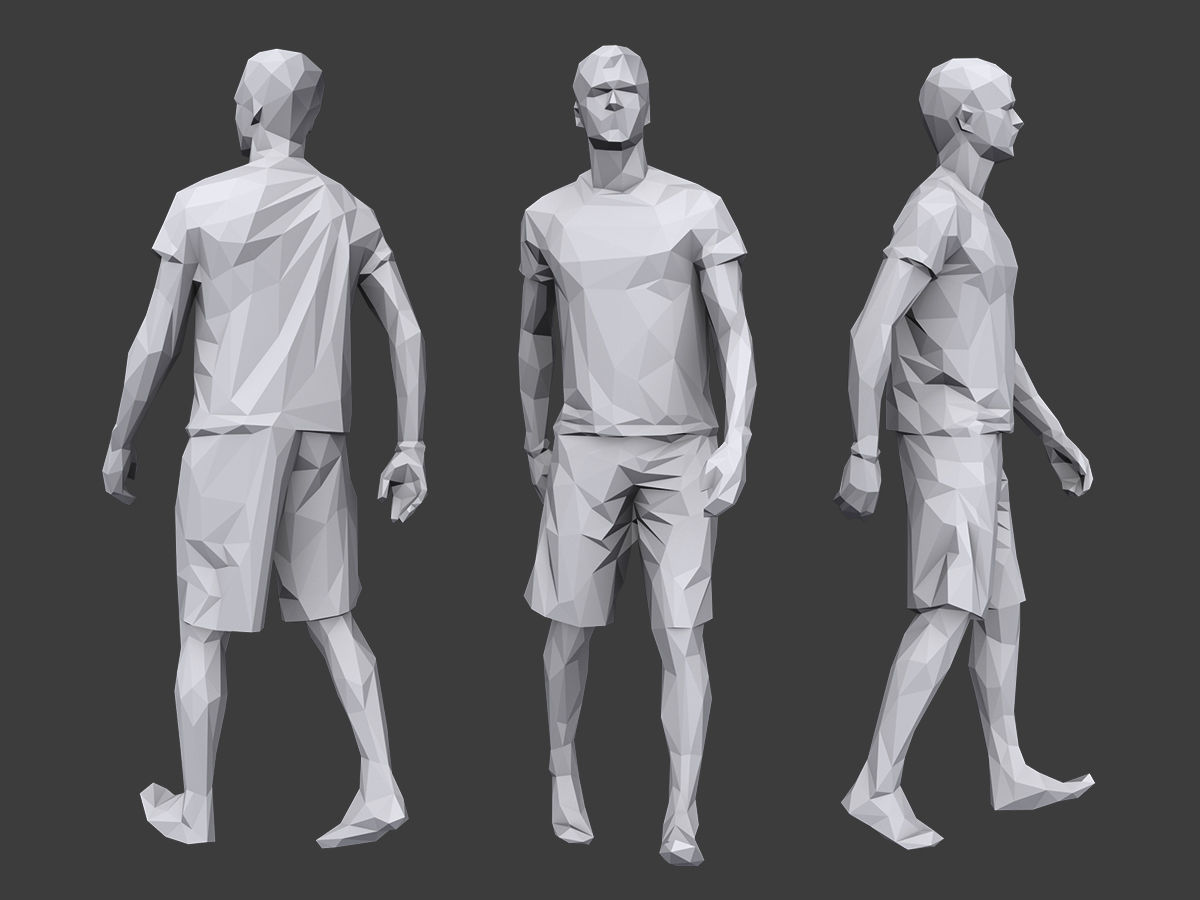 Lowpoly People Vacation Pack Low-poly 3D model_9