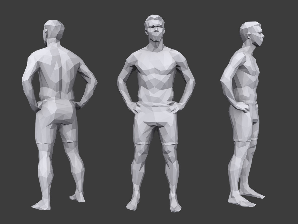 Lowpoly People Vacation Pack Low-poly 3D model_3