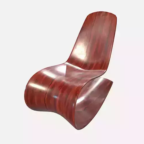 Modern Curved Chair Low-poly 3D model