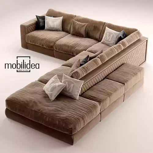 SOFA REALISTIC sectional with pillows