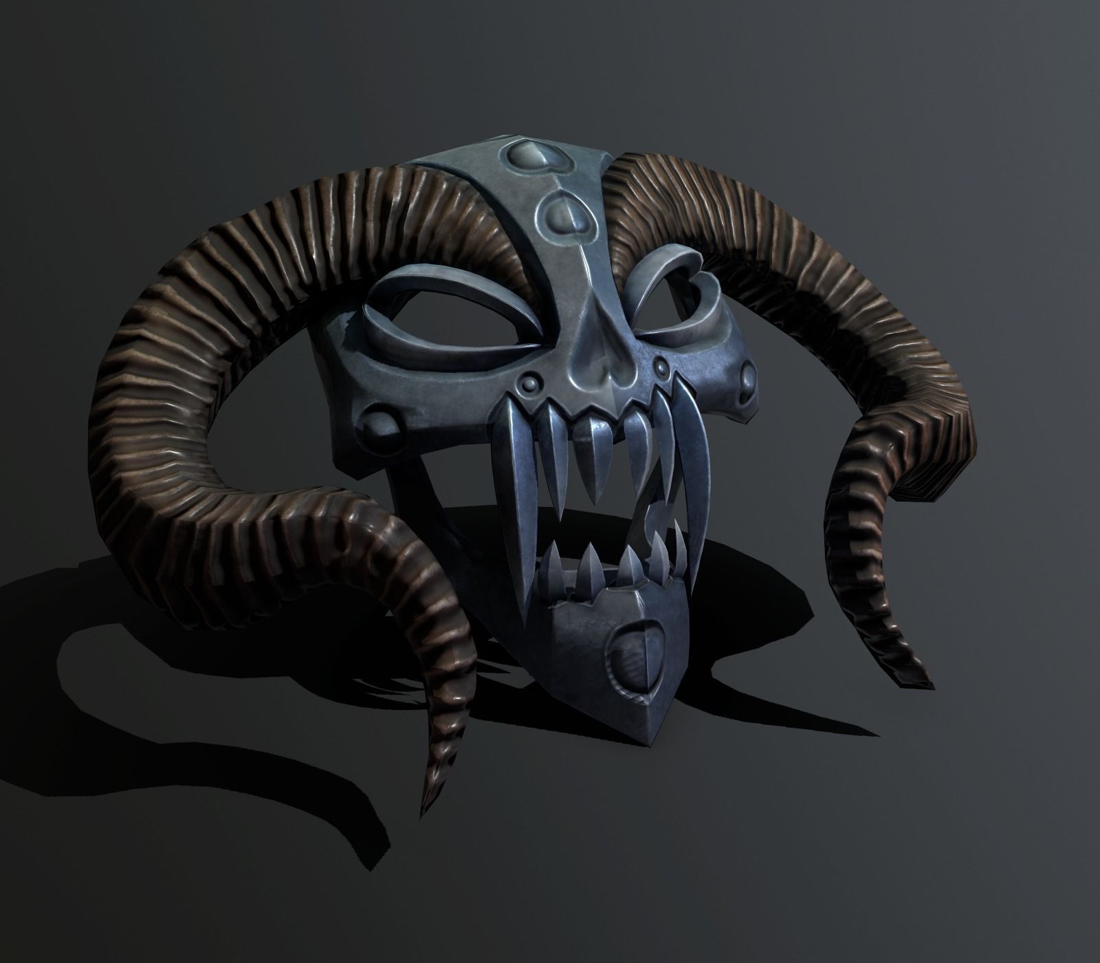 mask horned Low-poly 3D model_0