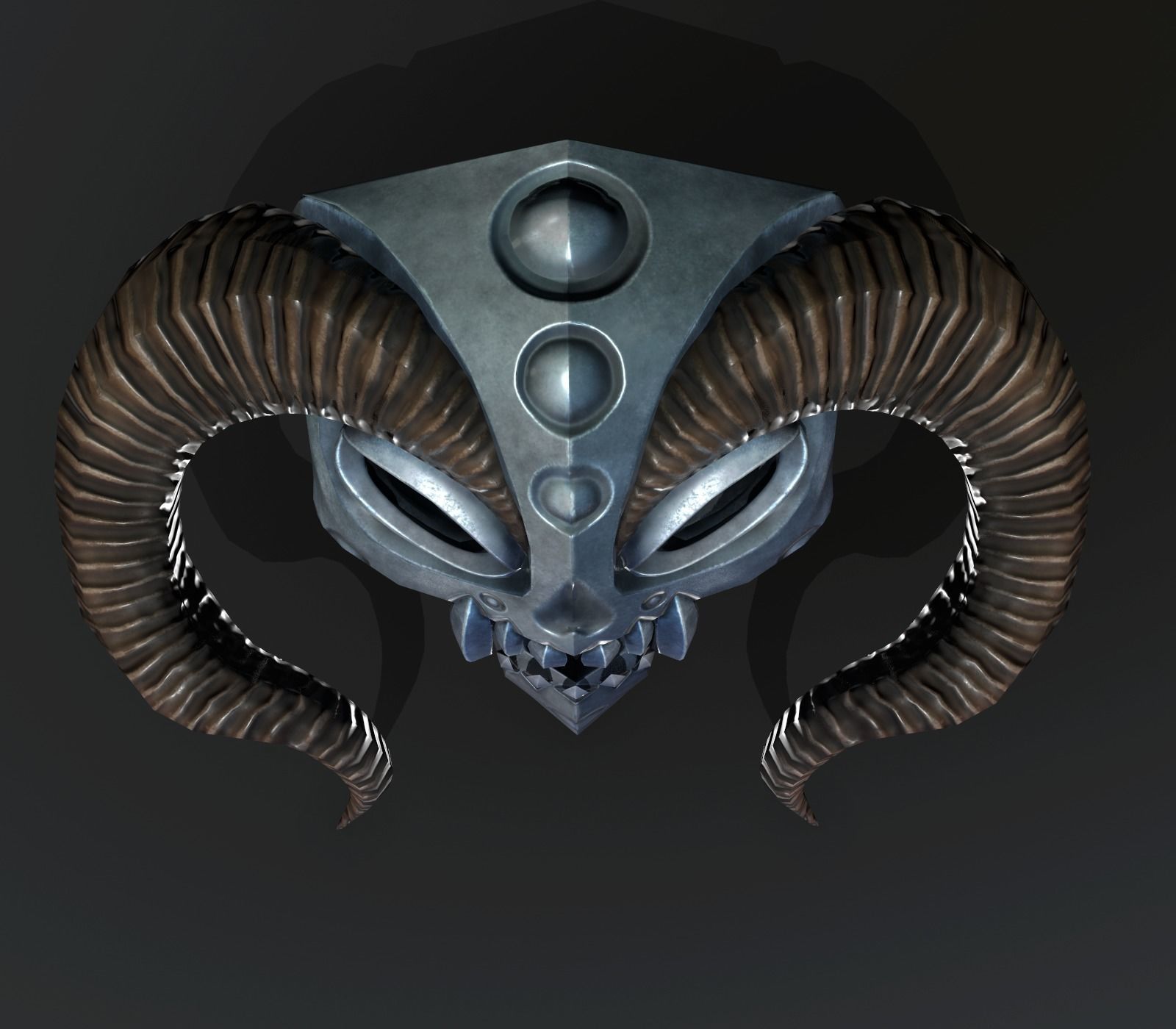 mask horned Low-poly 3D model_10