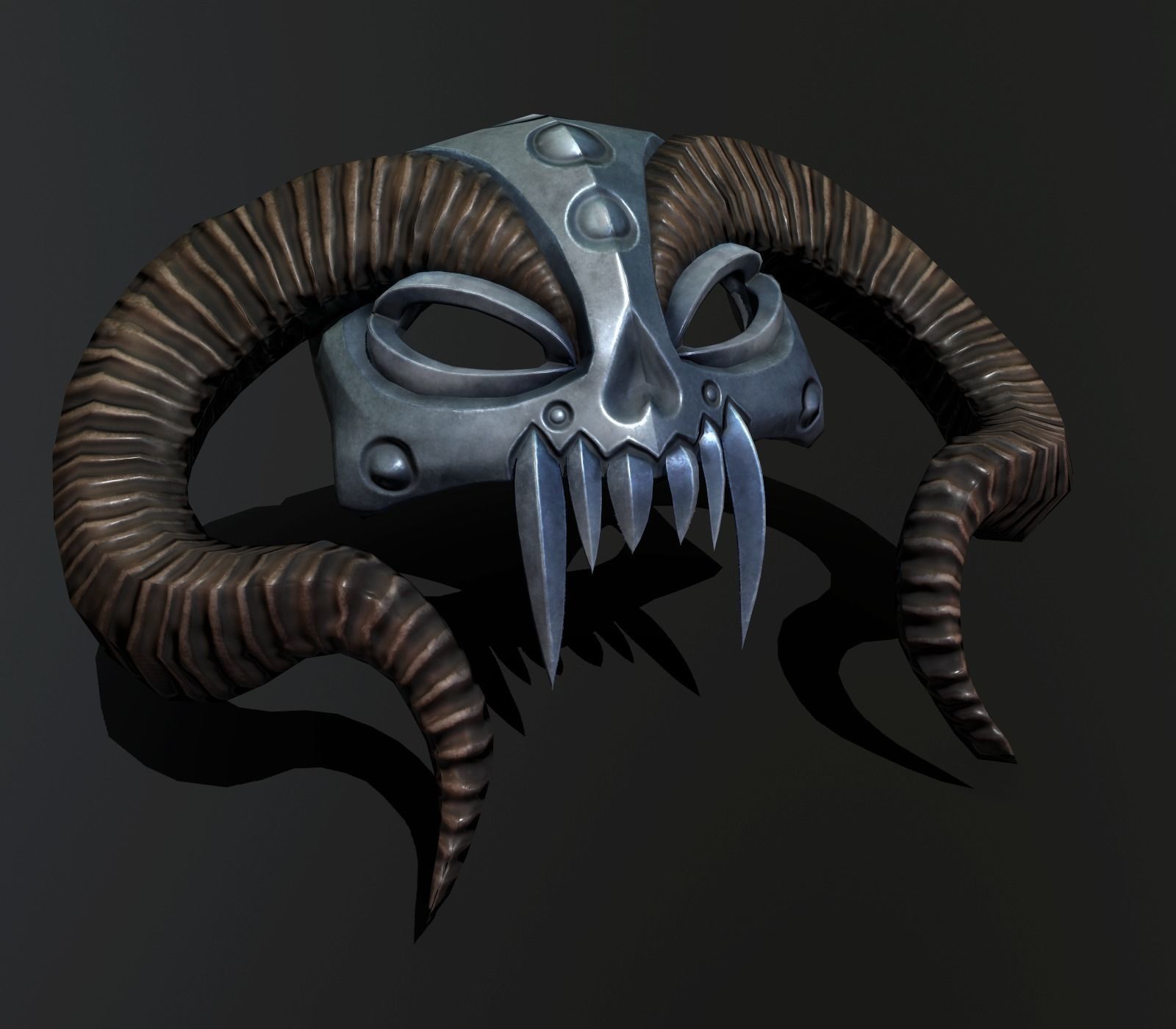 mask horned Low-poly 3D model_2