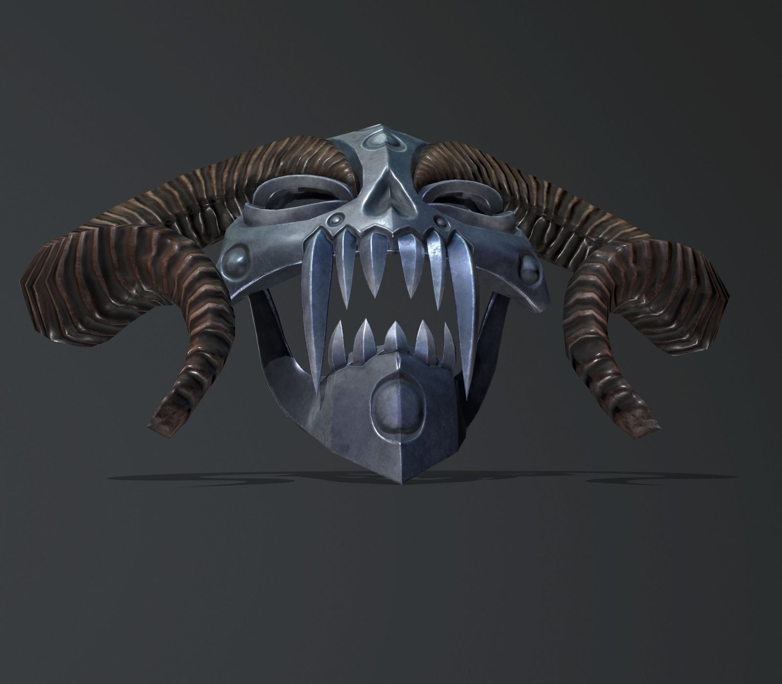 mask horned Low-poly 3D model_11